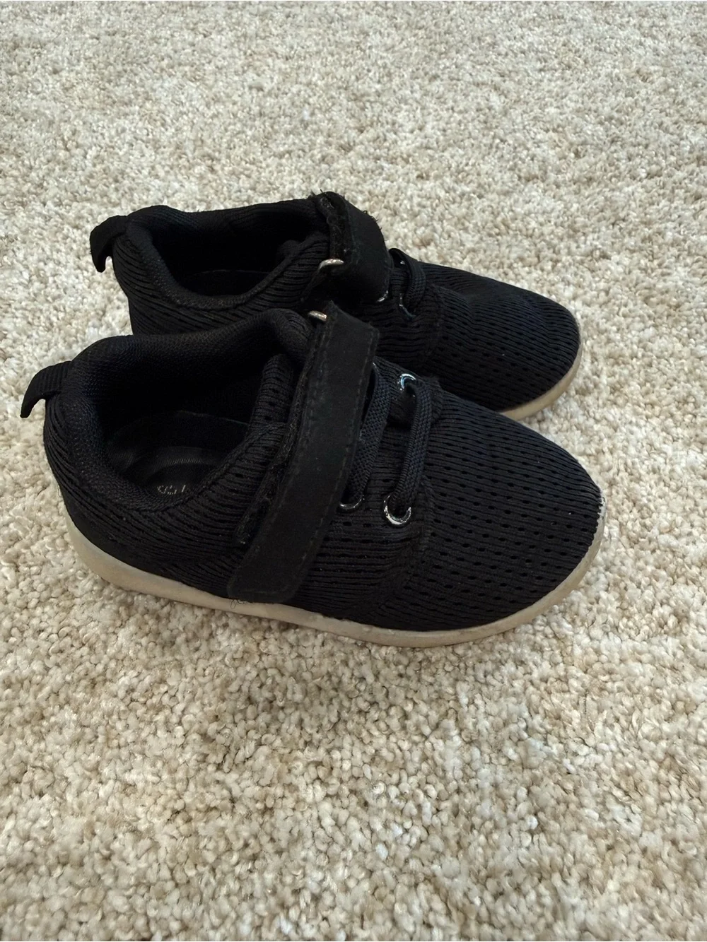 Kids Black Lightweight Athletic Sneakers